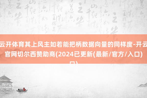 云开体育其上风主如若能把柄数据向量的同样度-开云官网切尔西赞助商(2024已更新(最新/官方/入口)