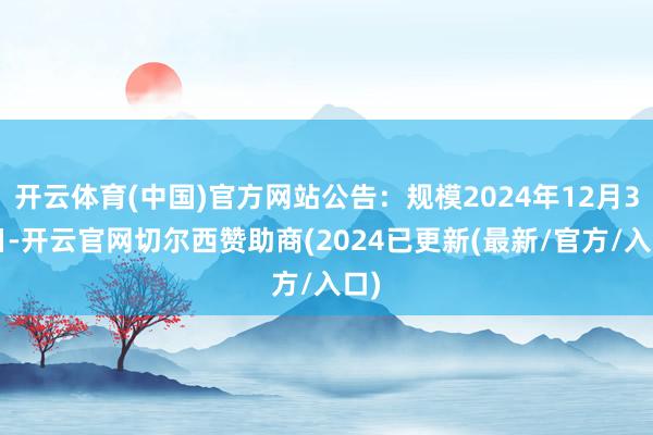 开云体育(中国)官方网站公告：规模2024年12月31日-开云官网切尔西赞助商(2024已更新(最新/官方/入口)