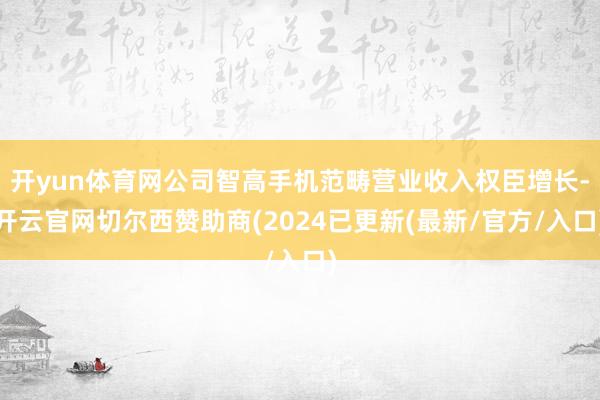开yun体育网公司智高手机范畴营业收入权臣增长-开云官网切尔西赞助商(2024已更新(最新/官方/入口)