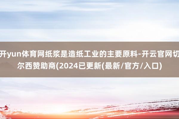 开yun体育网纸浆是造纸工业的主要原料-开云官网切尔西赞助商(2024已更新(最新/官方/入口)