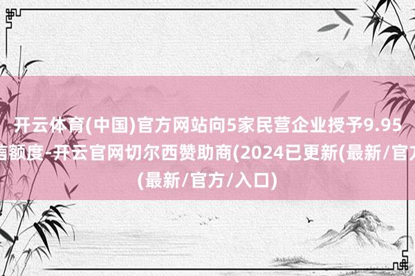 开云体育(中国)官方网站向5家民营企业授予9.95亿元授信额度-开云官网切尔西赞助商(2024已更新(最新/官方/入口)