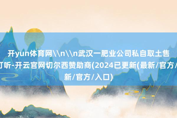 开yun体育网\n\n武汉一肥业公司私自取土售卖被打听-开云官网切尔西赞助商(2024已更新(最新/官方/入口)